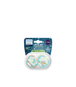 Philips Avent Chupete Ultra Air Nocturno 6-18 Meses - 2 unidades Camaleón/Mono 