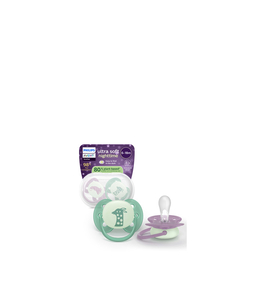 Philips Avent Ultra Soft Nighttime Pacifier 6-18 Months - 2 units Fox/Giraffe 
