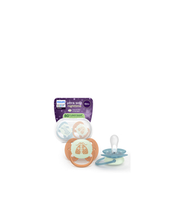 Philips Avent Chupete Ultra Soft Nocturno 18+ Meses – 2 unidades Conejo/Mariposa 