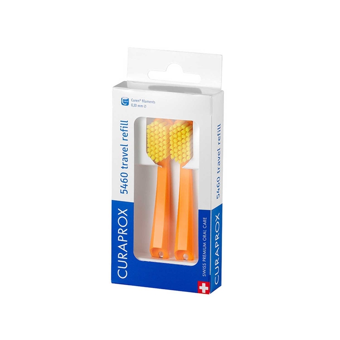 Curaprox CS 5460 Escova Dentes Travel Refill 2un - Laranja/Amarelo - Curaprox - 7612412429237