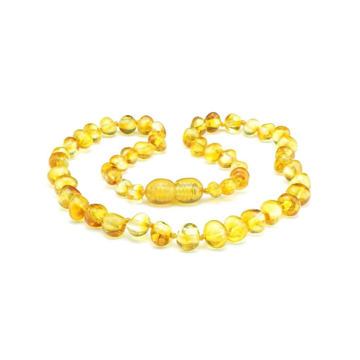 Âmbar Báltico Amber Baby Necklace Baroque Lemon Polished - 33 cm - Âmbar Báltico - 1000589