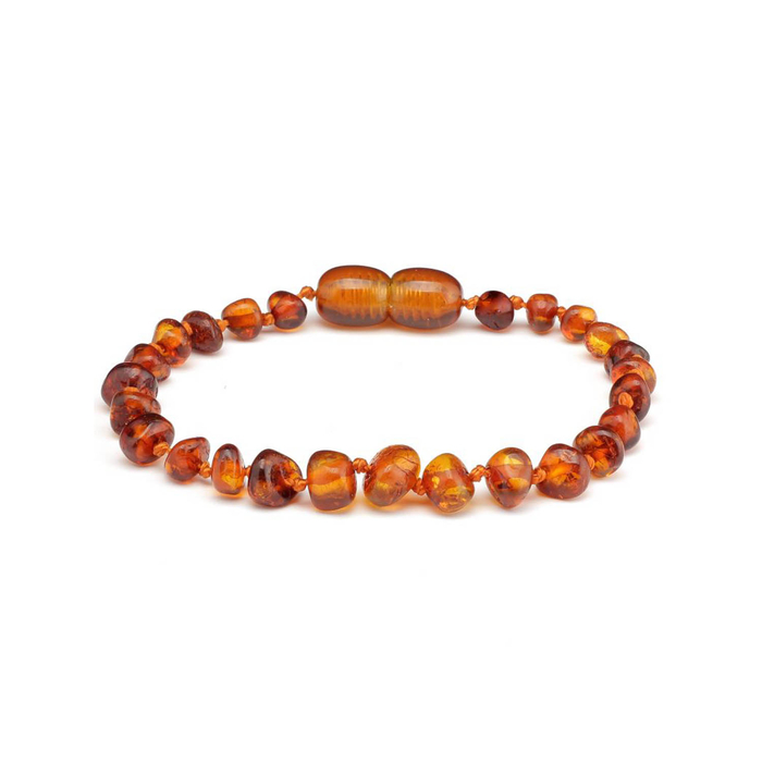 Âmbar Báltico Baby Bracelet Baroque Cognac Polished - 14 cm - Âmbar Báltico - 1000600