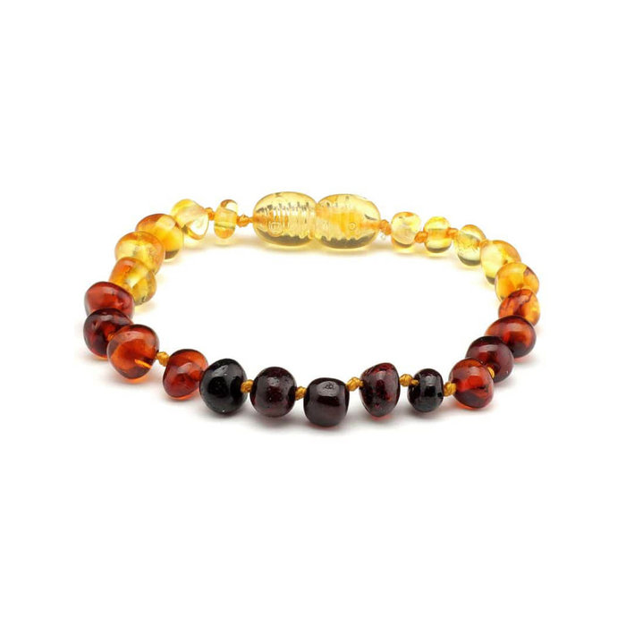 Âmbar Báltico Pulseira de Âmbar Bebé Barroco Rainbow Polido - 14 cm - Ambar Báltico - 1000602