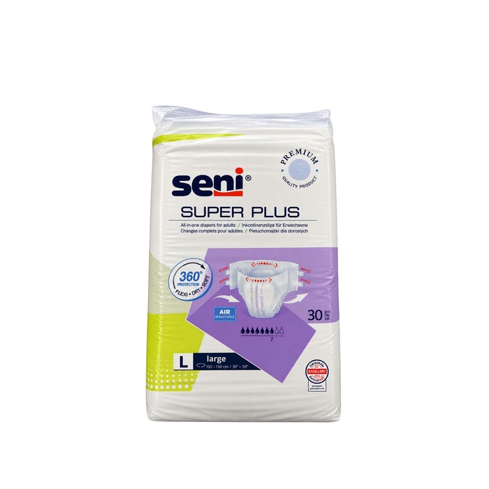 Pañales para adultos SENI Super Plus, talla L – 30 unidades  - SENI - 5900516803605