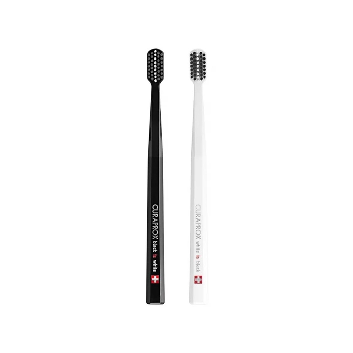 Curaprox Black is White Kit Escova Dentes Branca + Preta - Curaprox - 7612412423204