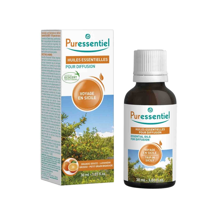 Puressentiel Óleos Essenciais Difusão Viagem à Sicília - 30mL - Puressentiel - 3701056800848