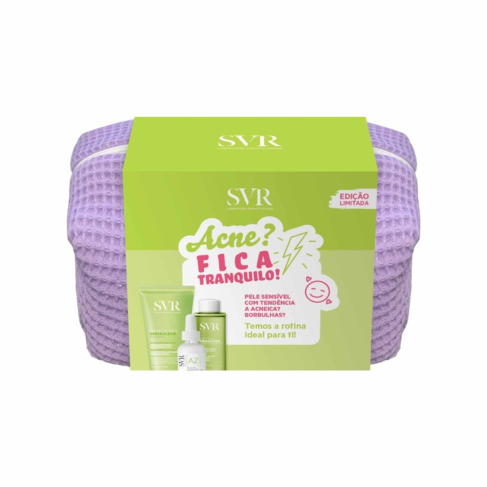 SVR Sebiaclear Stop Acne - Gel Limpeza 200mL + Micro-Peel 150 mL + Ampoule Flash AZ 30mL - SVR - 7581785