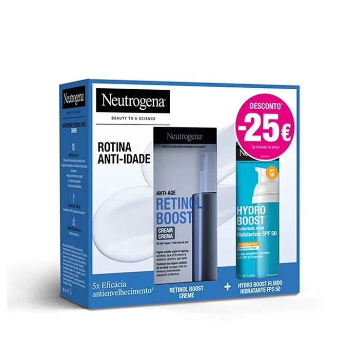 Neutrogena Retinol Boost Crema 50mL + Hydro Boost Fluido SPF50 50mL  - NEUTROGENA - 3574661911144