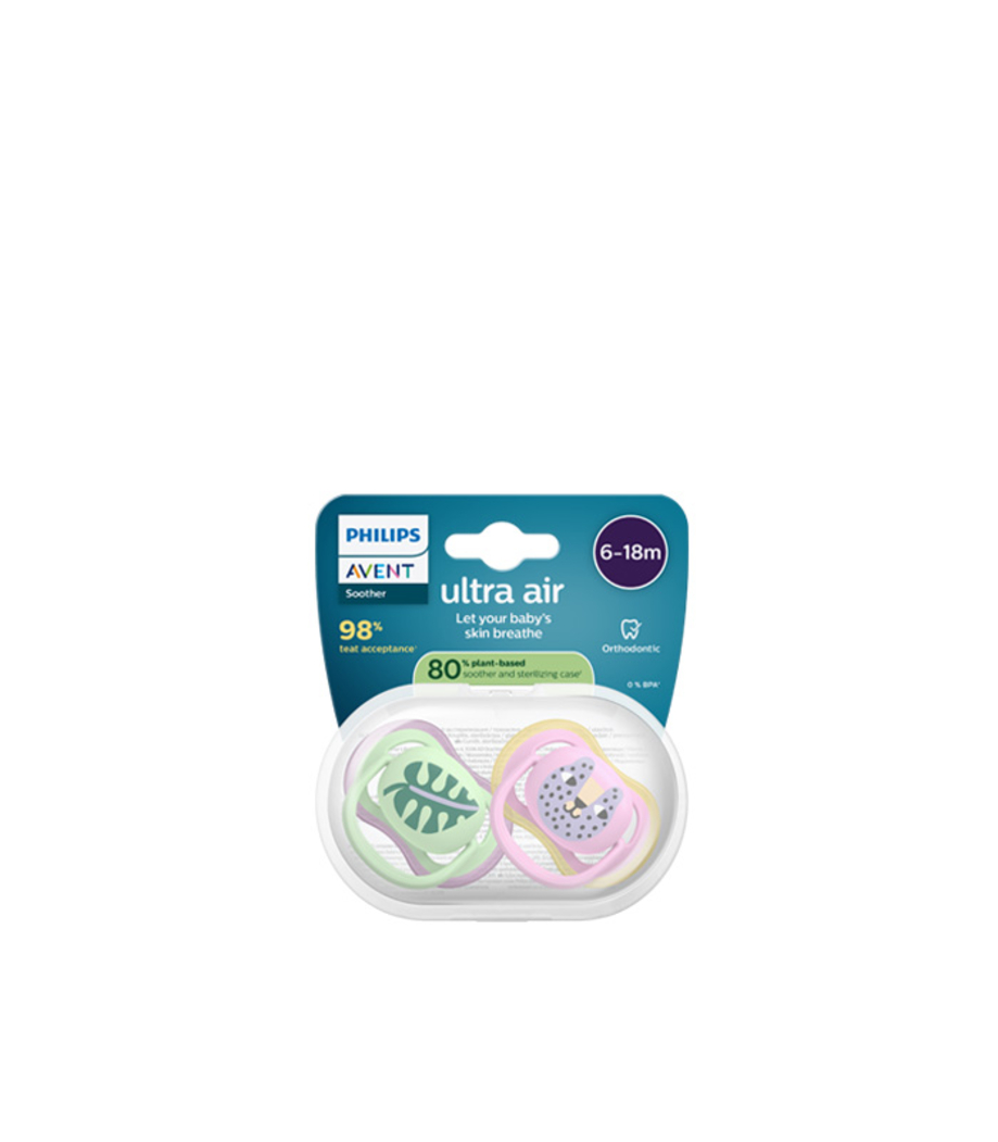 Buy Philips Avent Ultra Air Pacifier 6-18 Months - 2 units Leaf/Cheetah ...
