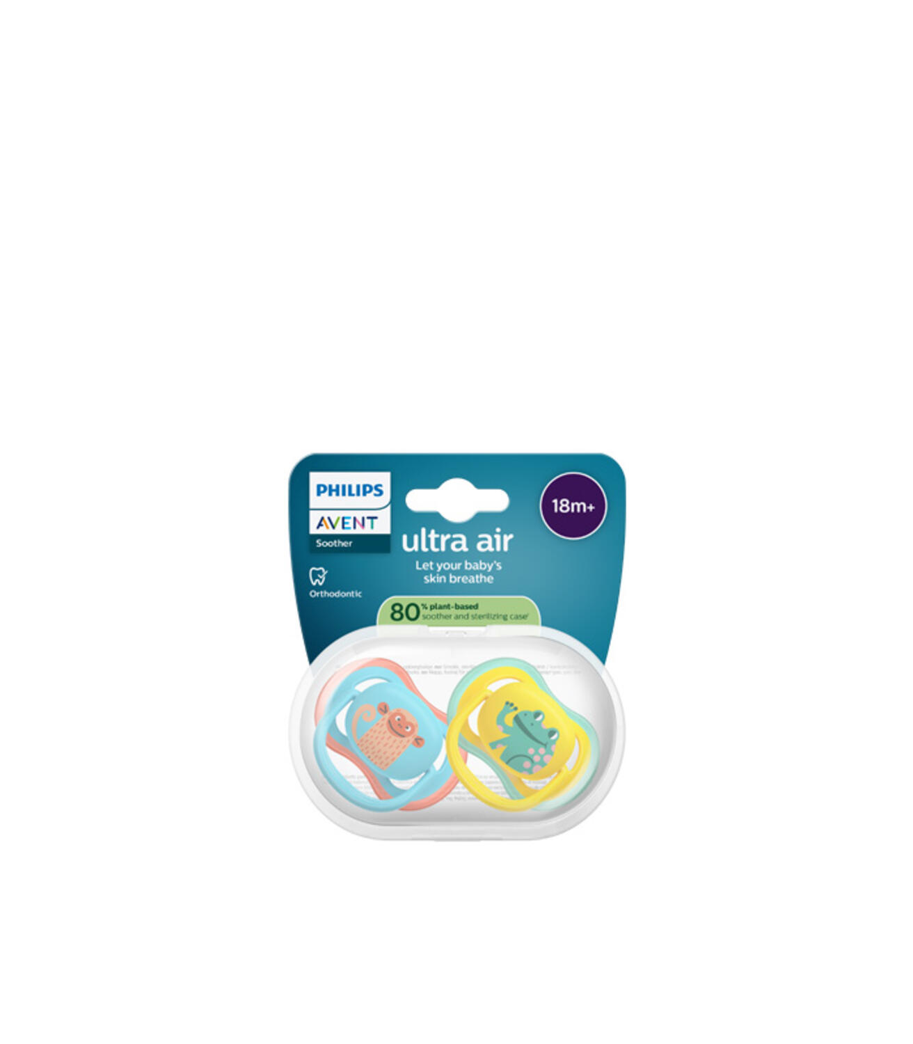 Buy Philips Avent Ultra Air Pacifier 18+ Months – 2 Units Monkey/Frog ...